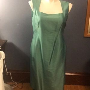 Talbots petites aqua silk dress, size 16
